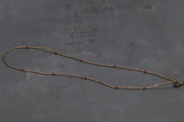 Rigards AT020CU Series Hand-beaten Copper Gemstone Eyeglass Chain RG-AT020CU-TBSH Copper + Ruby Red